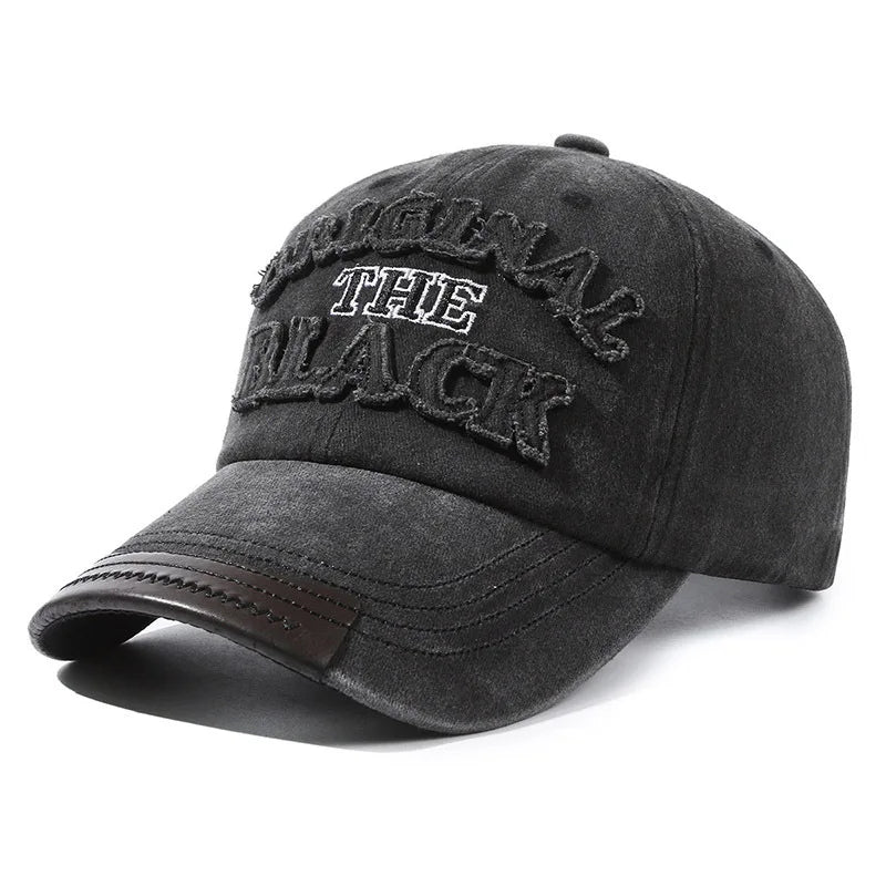 Retro Washed Cotton Baseball Cap – Unisex Curved Brim Sun Hat