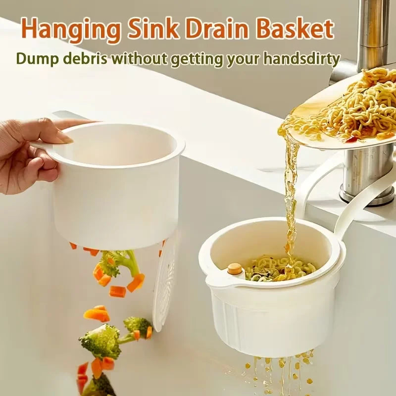 Press-Type Drain Basket & Sink Organiser – Kitchen & Bathroom Food Strainer