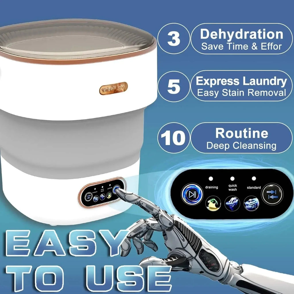 15L Portable Foldable Washing Machine — Mini Washer with Spin TRENDING