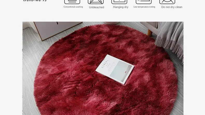 Super Soft Plush Round Rug – Fluffy Thick Pile Carpet for Living Room, Bedroom & Kids Room