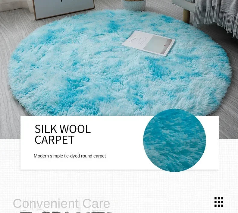 Super Soft Plush Round Rug – Fluffy Thick Pile Carpet for Living Room, Bedroom & Kids Room