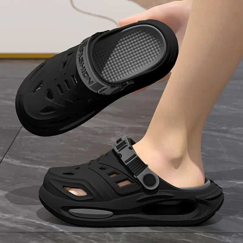 Men’s breathable summer slippers with arch support, anti-slip thick soles, and lightweight design by Home Sweet Home.