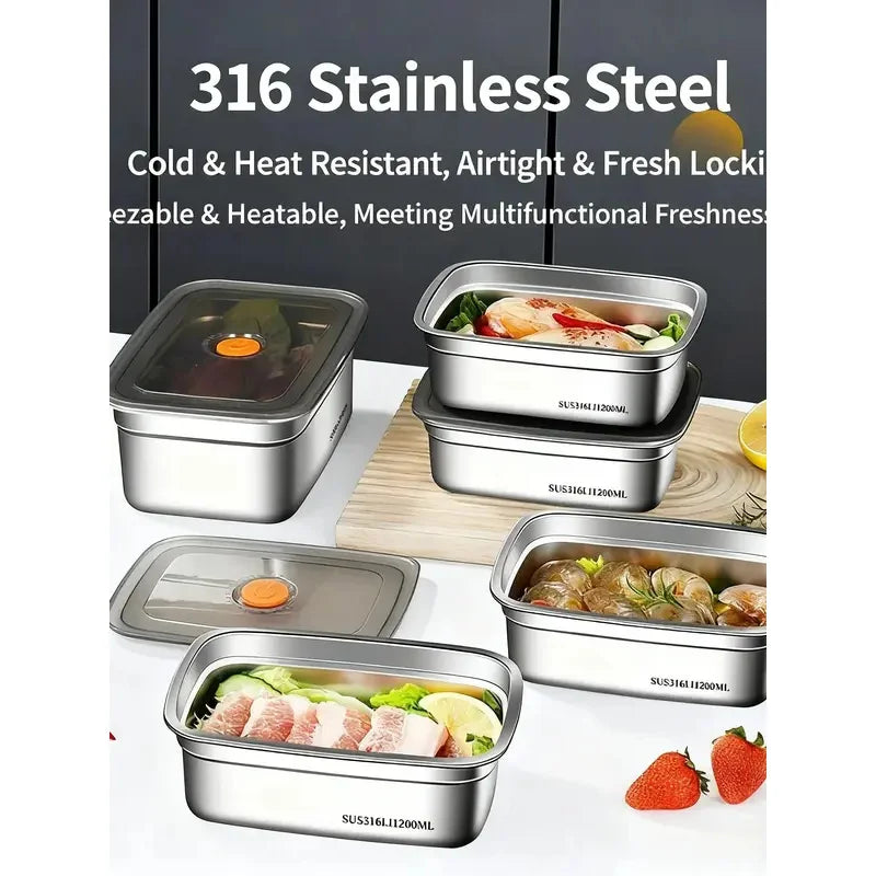 Stainless Steel Bento Box 1200ml Leak-Proof Lunch Box