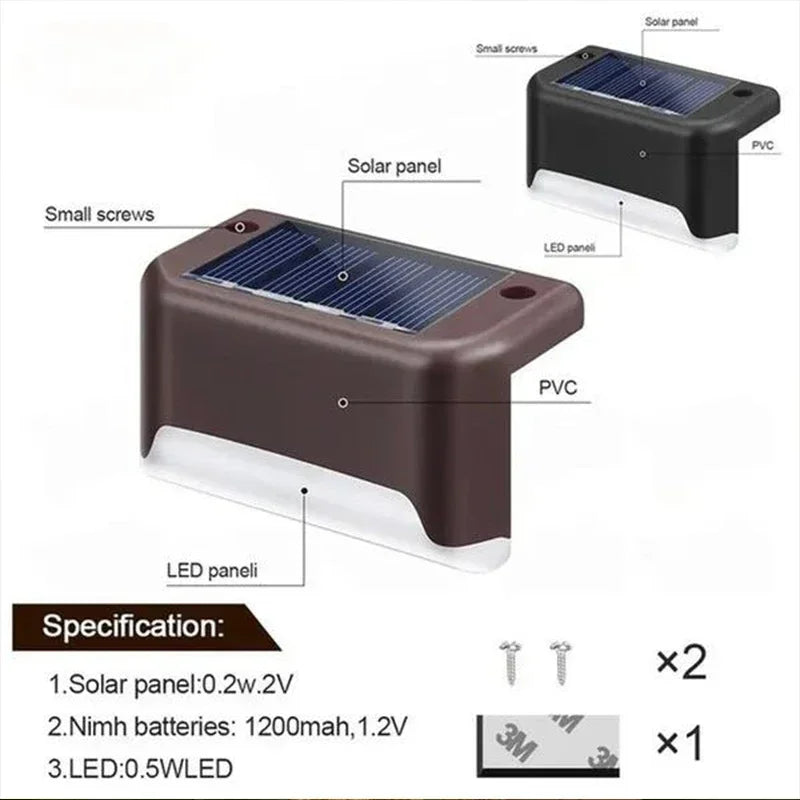Solar LED Deck & Step Lights — Waterproof Outdoor Garden Stair Lamp, 1–12 Pack