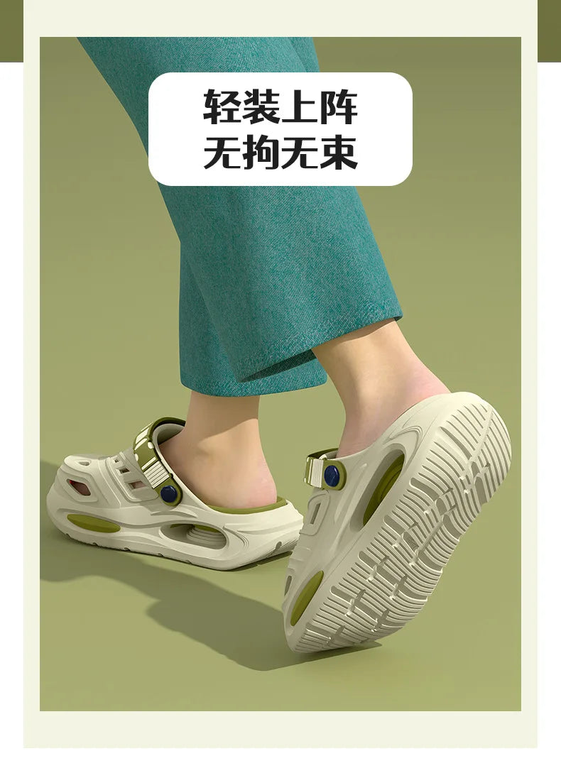 Men’s summer slippers with arch support, breathable fabric, anti-slip sole, and thick sole for comfortable indoor and outdoor wear.