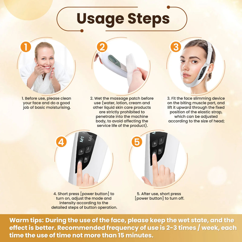 EMS V-Face Lifting Beauty Device — 6 Modes, 8 Levels, Micro-Current Facial Massager