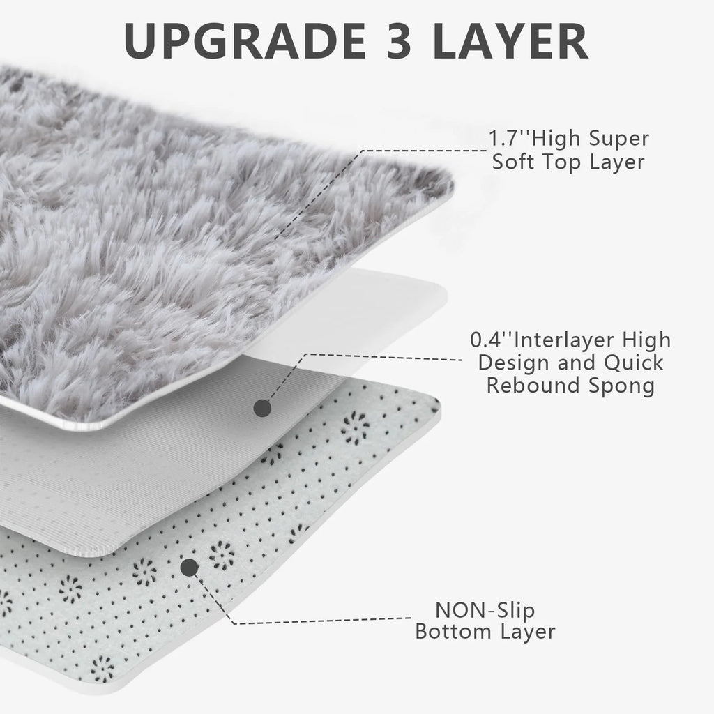 Ultra-Soft Puffy Rug – Fluffy Indoor Floor Mat for Bedroom, Living Room