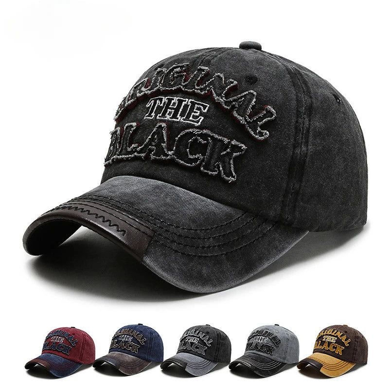 Retro Washed Cotton Baseball Cap – Unisex Curved Brim Sun Hat