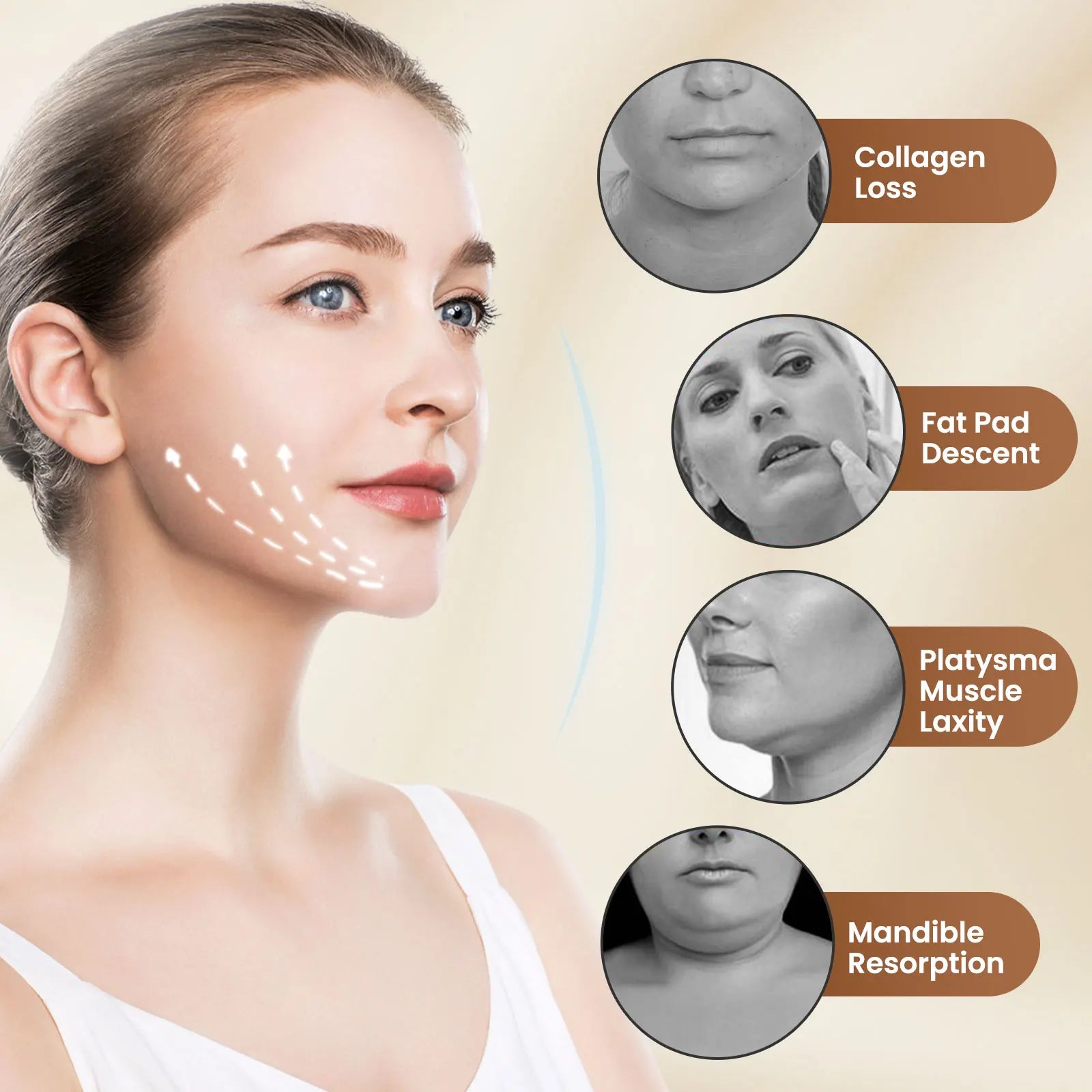 EMS V-Face Lifting Beauty Device — 6 Modes, 8 Levels, Micro-Current Facial Massager