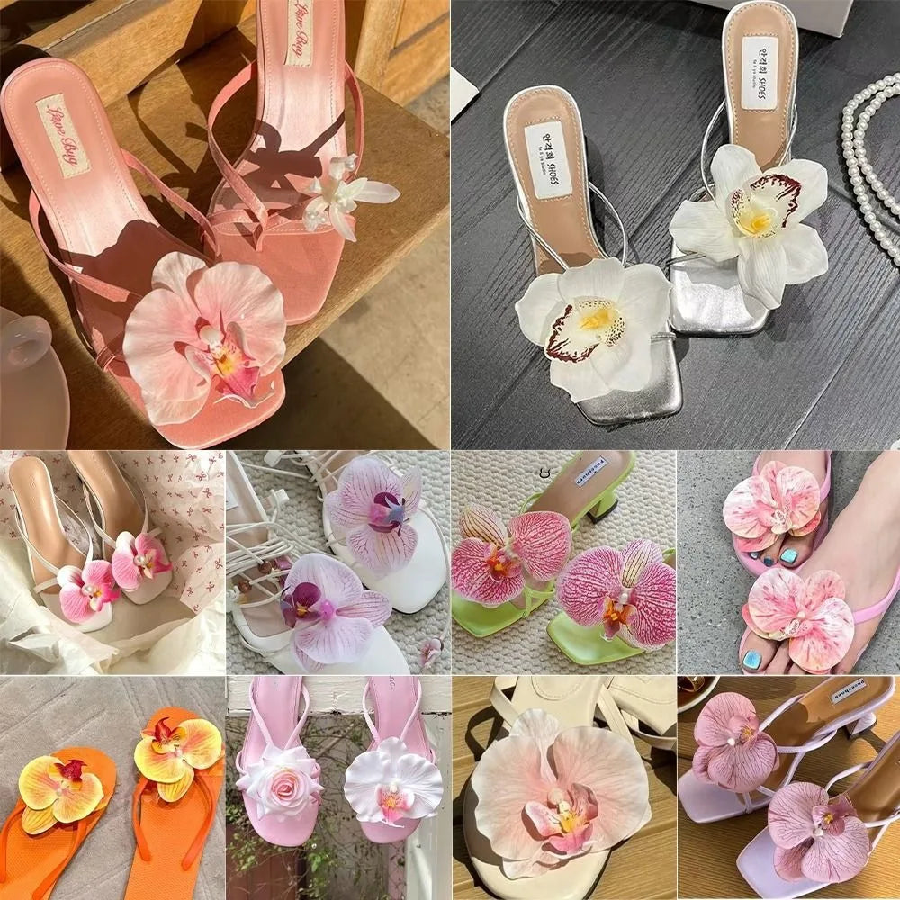 Butterfly & Orchid Flower Shoe Charms | Decorative Shoe Buckles