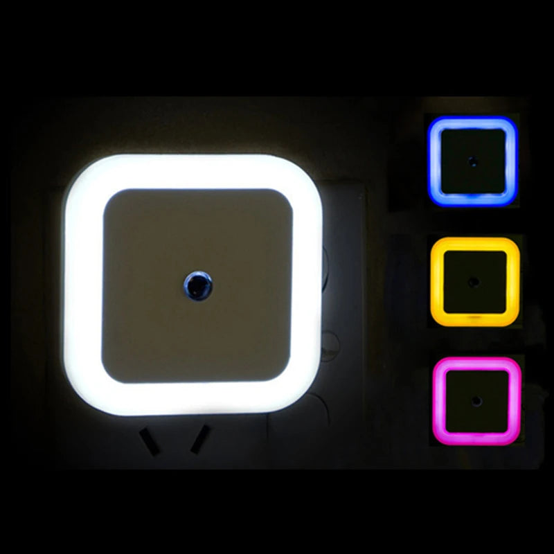 Wireless LED Night Light — Auto Light Sensor, EU & US Plug, 4 Colours