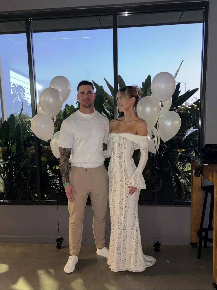 Lace Flare Sleeve Off-Shoulder Maxi Dress – Elegant Mermaid Floor-Length Gown