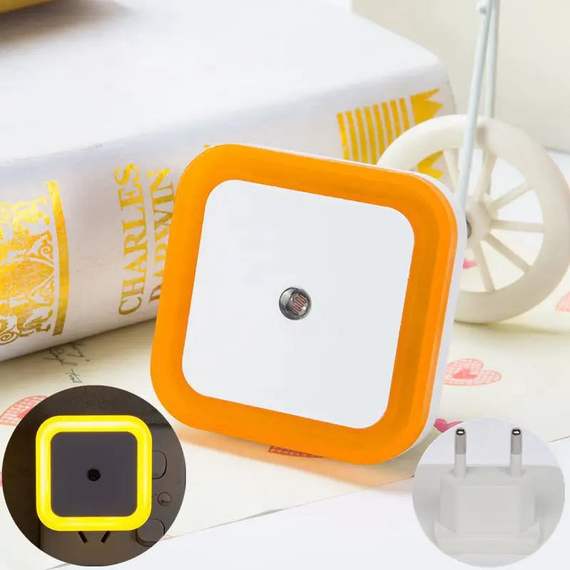 Wireless LED Night Light — Auto Light Sensor, EU & US Plug, 4 Colours