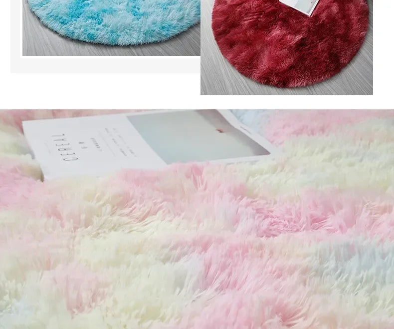 Super Soft Plush Round Rug – Fluffy Thick Pile Carpet for Living Room, Bedroom & Kids Room