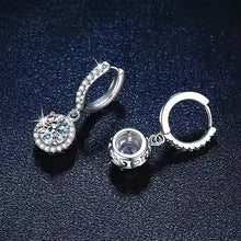 925 Sterling Silver Moissanite Round Hoop Earrings
