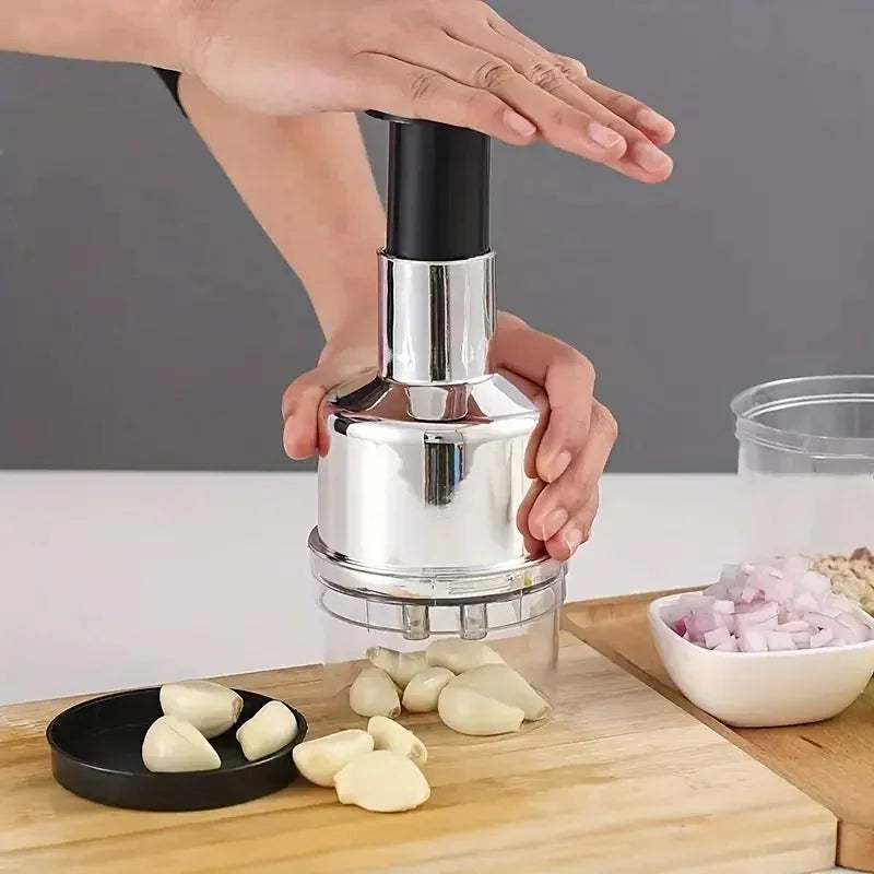 Manual Garlic Chopper Crusher Stainless Steel Handheld
