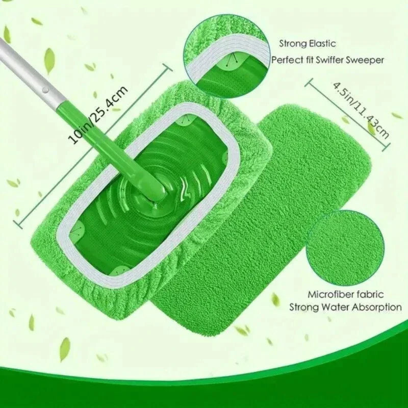 Eco-Friendly Microfibre Flat Mop Pads – 6-Pack Washable & Reusable Mop Covers