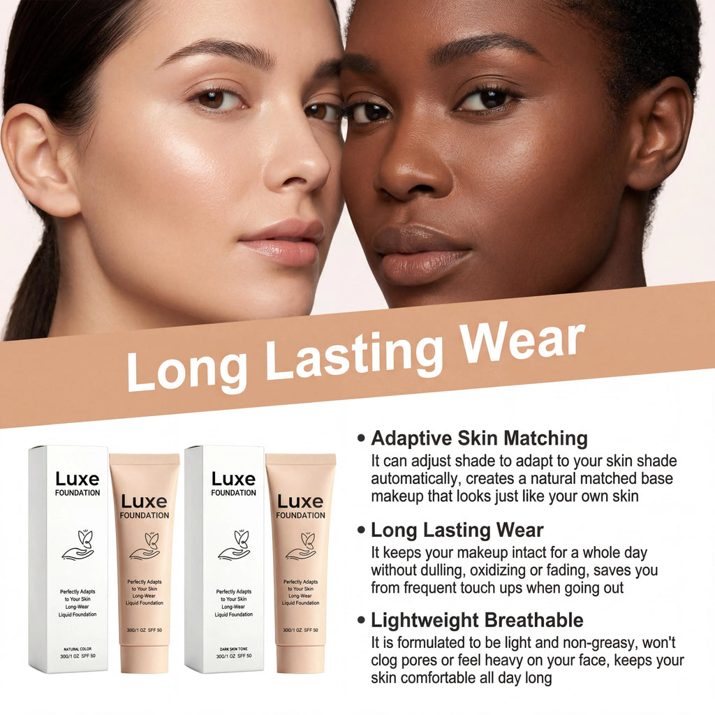 LUXE SPF 50 Colour-Changing Foundation | Self-Adjusting Skin Tone | 30g