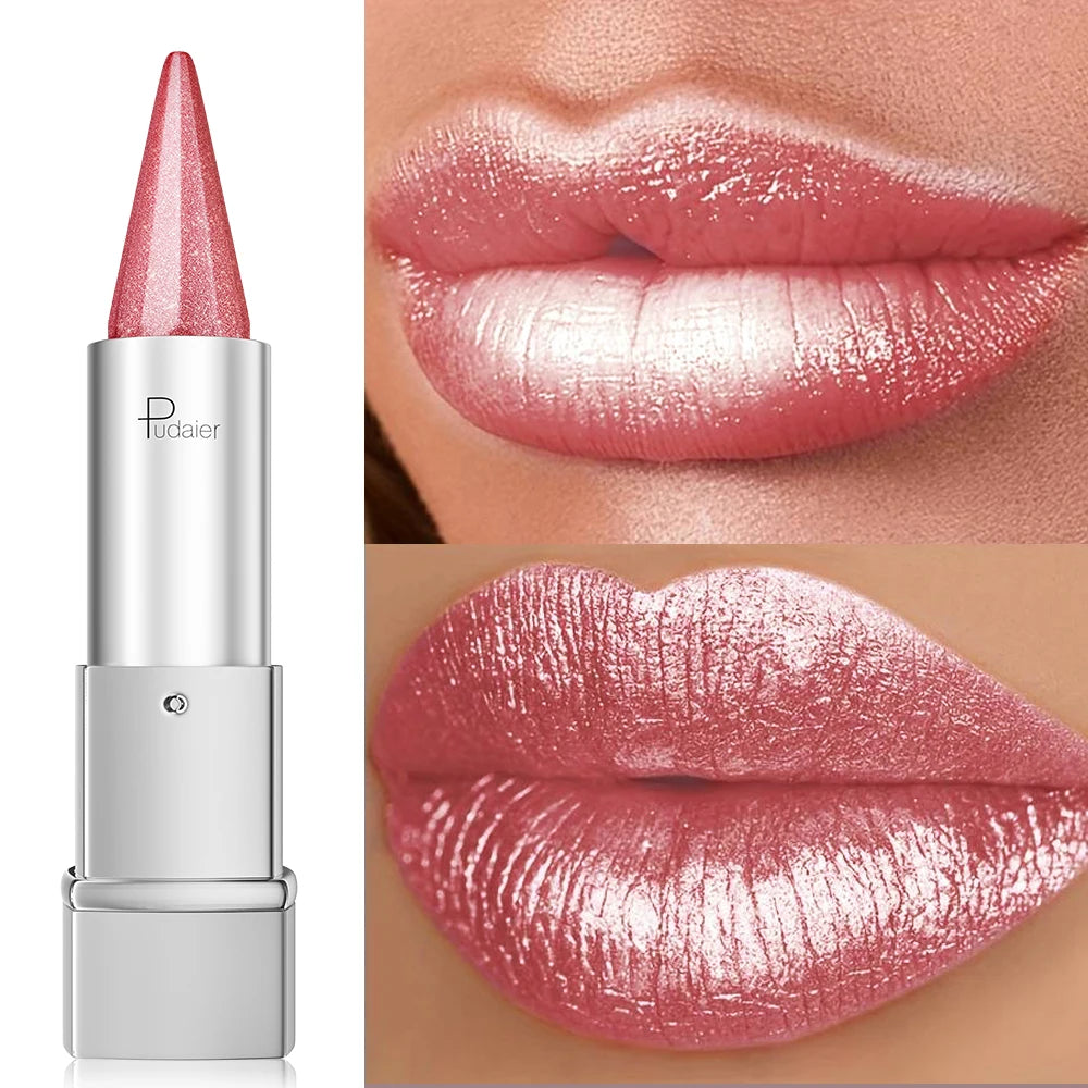 Pearl Shimmer Lipstick – Metallic High Shine, Waterproof & Long-Lasting Lip Colour
