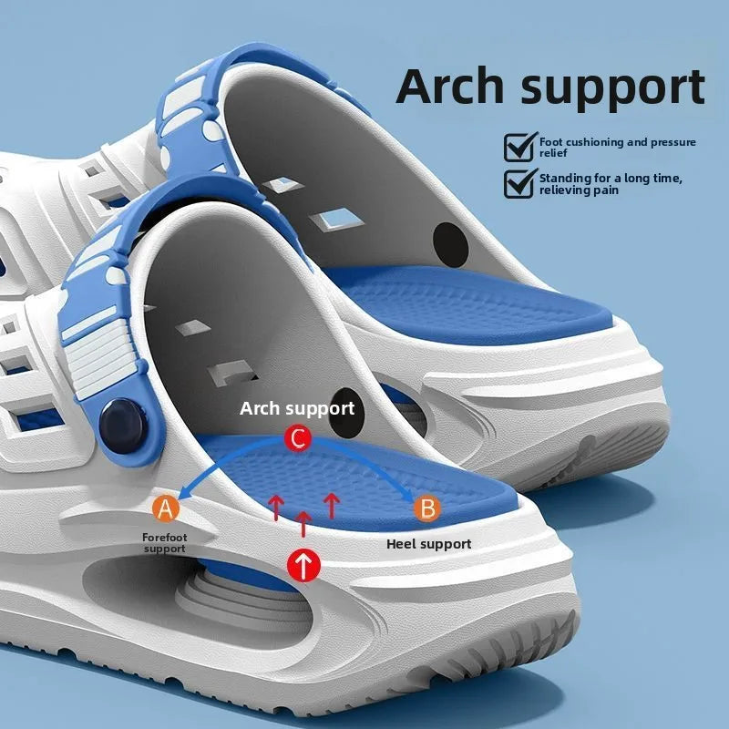 Men’s summer slippers with arch support, breathable fabric, anti-slip thick sole, from Home Sweet Home.