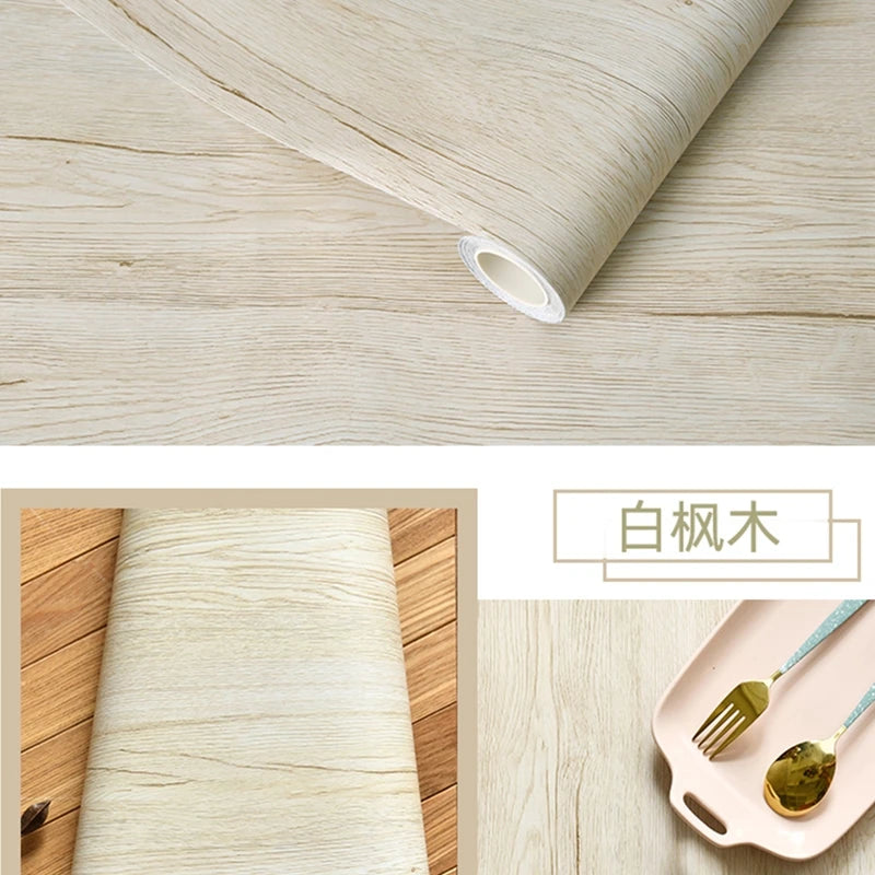 Wood Grain Peel & Stick Wallpaper – Self-Adhesive Waterproof PVC Wall Sticker