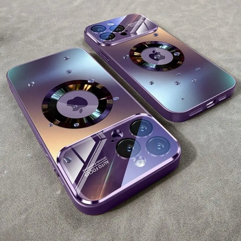 Home Sweet Home MagSafe iPhone case with glass camera protection, showing sleek design and secure magnetic attachment.