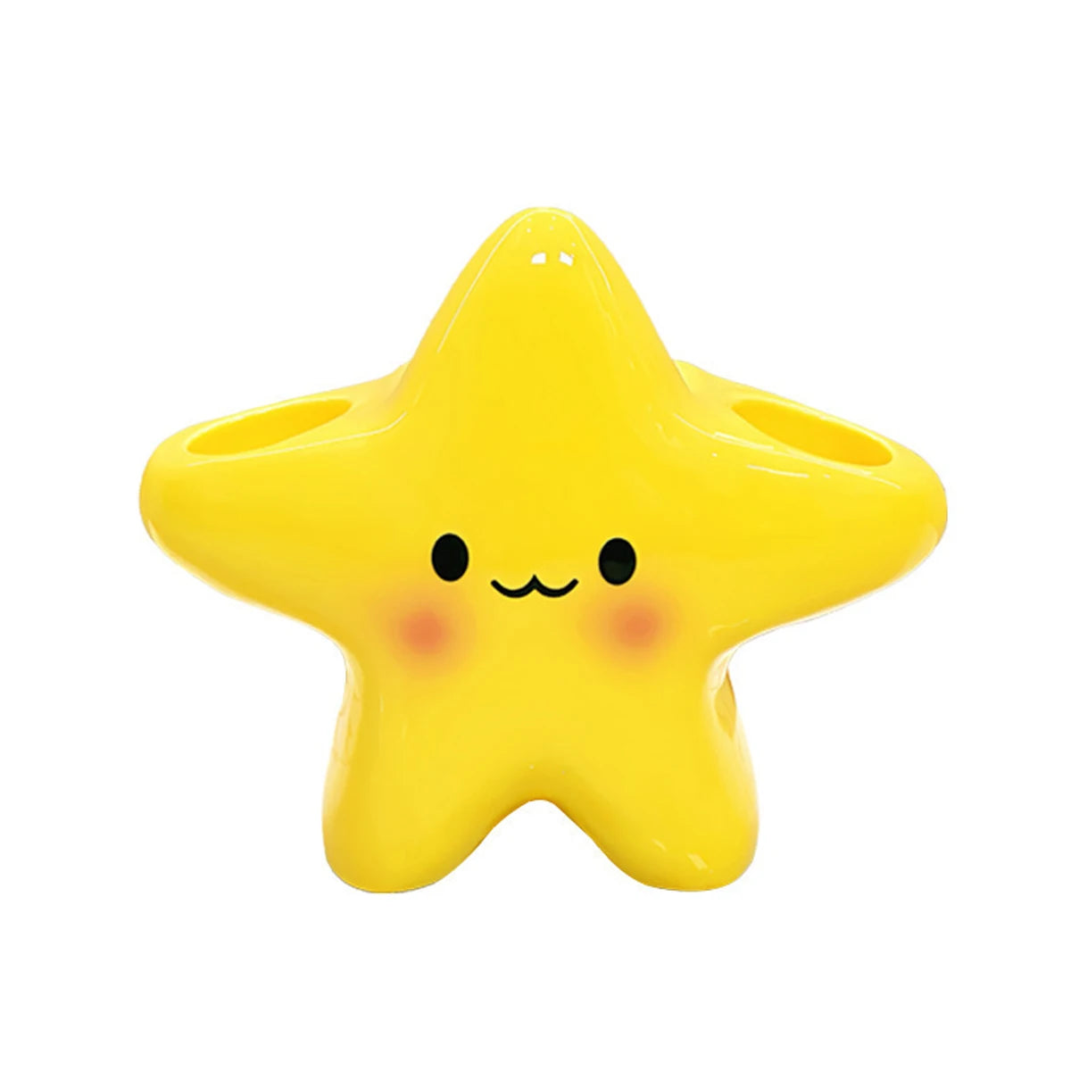Star-Shaped Toothbrush Holder – Freestanding Bathroom Organiser with Cute Face Design