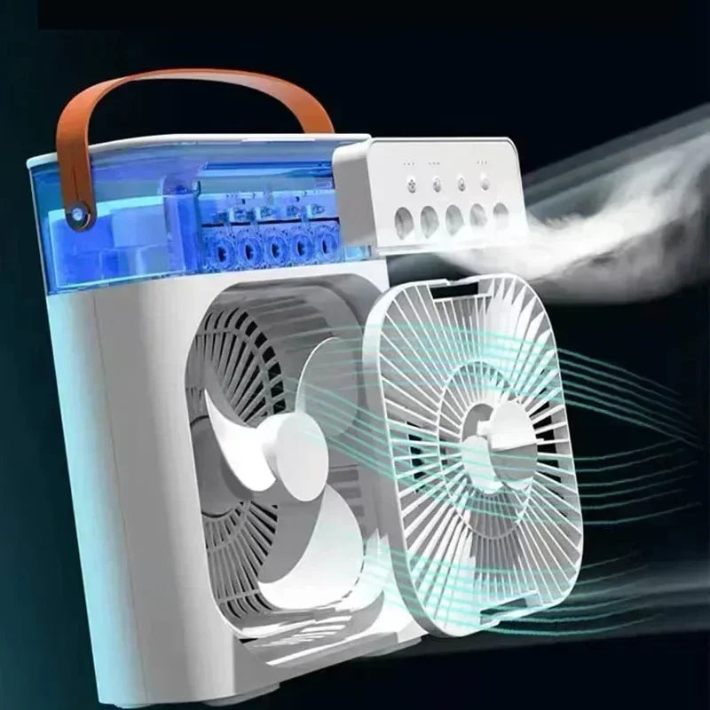3-in-1 Portable Air Cooler Fan with Humidifier & LED Night Light — USB