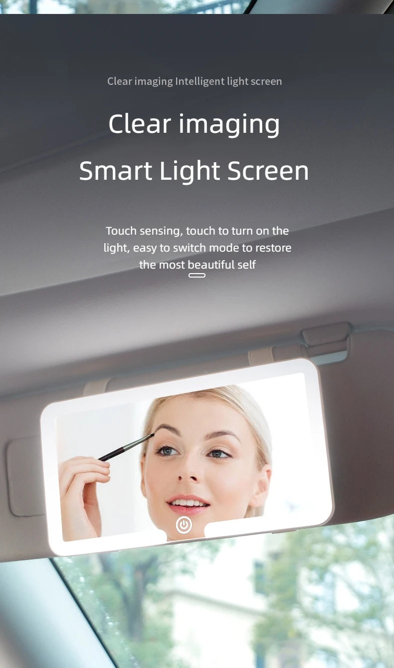 LED rechargeable car sun visor vanity mirror with built-in lighting and compact design by Home Sweet Home