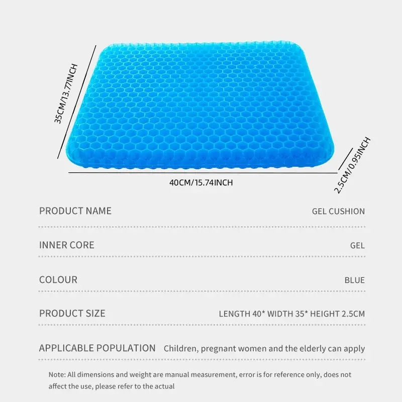 Honeycomb Gel Seat Cushion – Breathable Pressure Relief for Office, Wheelchair & Car