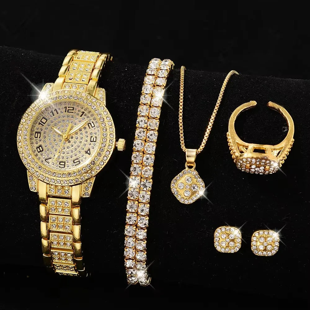 Women's Gold Bracelet Watch – Fashion Ladies Quartz Wristwatch with Roman Numerals