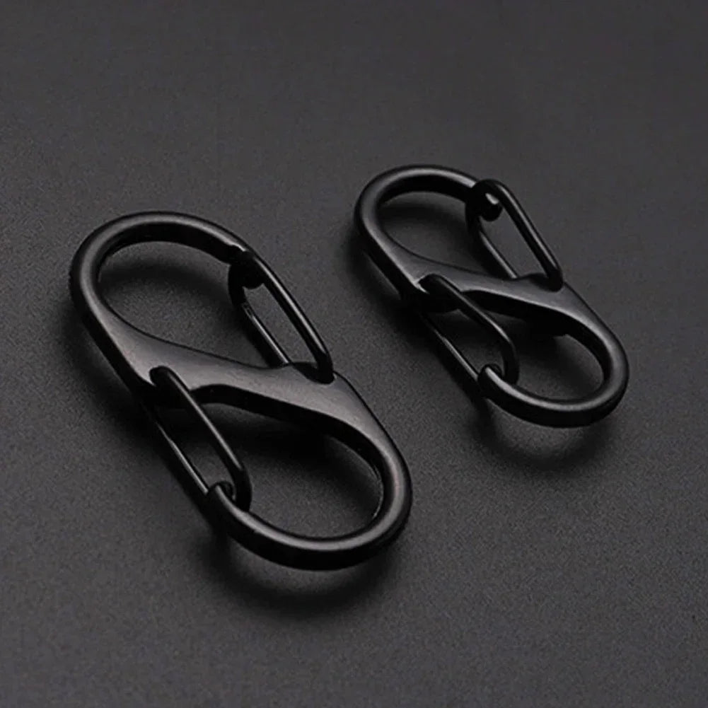 Stainless steel S-type carabiner clips from Home Sweet Home, 10-pack, showing sturdy metal clips with spring gates.