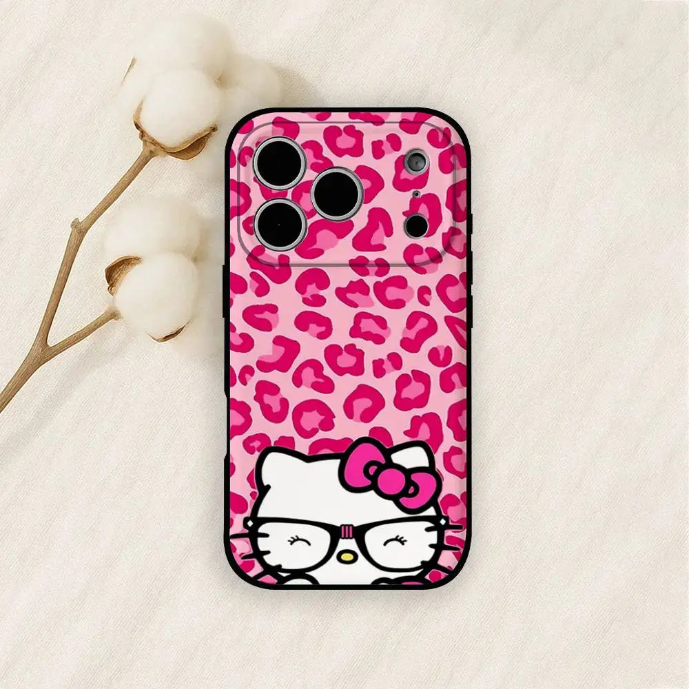 Kawaii Hello Kitty Leopard Print Phone Case | iPhone 11–17 Pro Max
