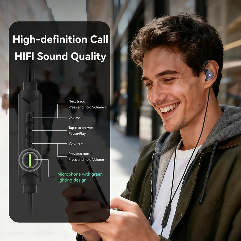 KBEAR Venus USB-C wired earphones with sleek black design and in-ear earbuds, compatible with USB-C devices.