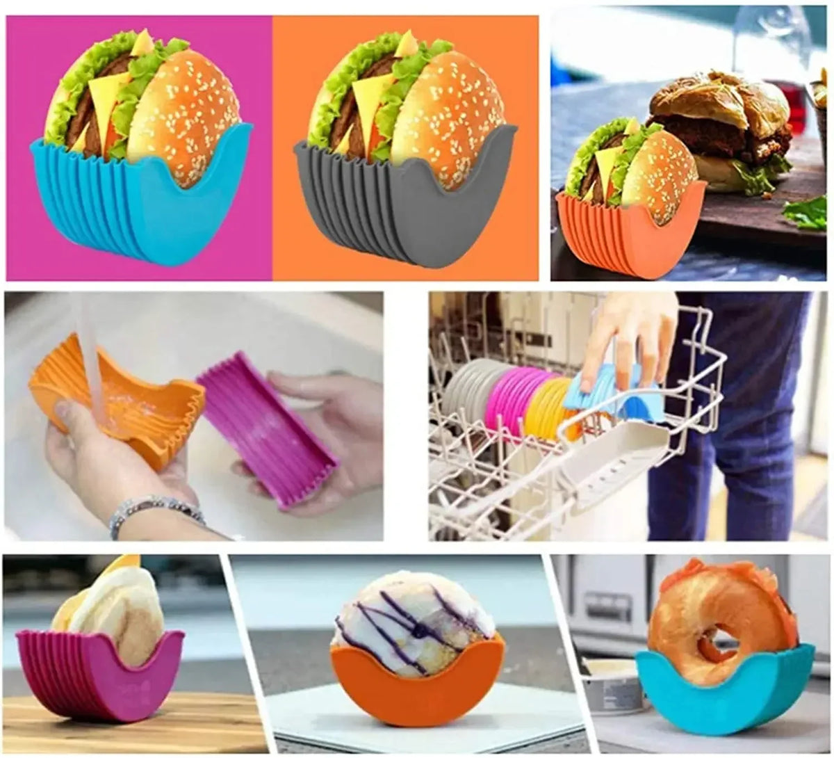 Silicone Burger Rack Holder Reusable BBQ Burger Stand