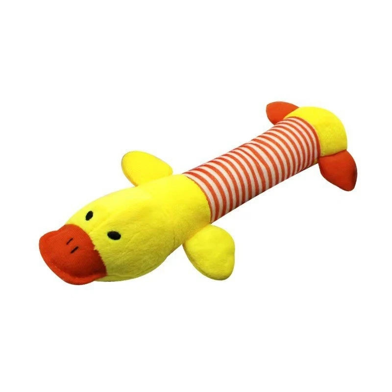 Squeaky Plush Dog Chew Toy – Elephant, Duck & Piglet Designs | Fleece Pet Toy
