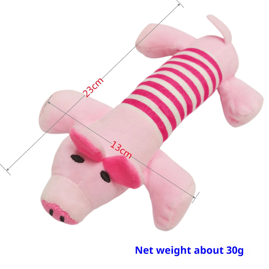 Squeaky Plush Dog Chew Toy – Elephant, Duck & Piglet Designs | Fleece Pet Toy