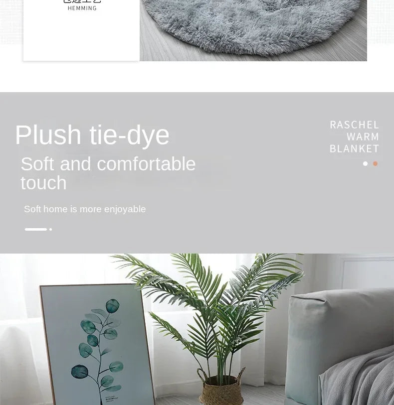 Super Soft Plush Round Rug – Fluffy Thick Pile Carpet for Living Room, Bedroom & Kids Room