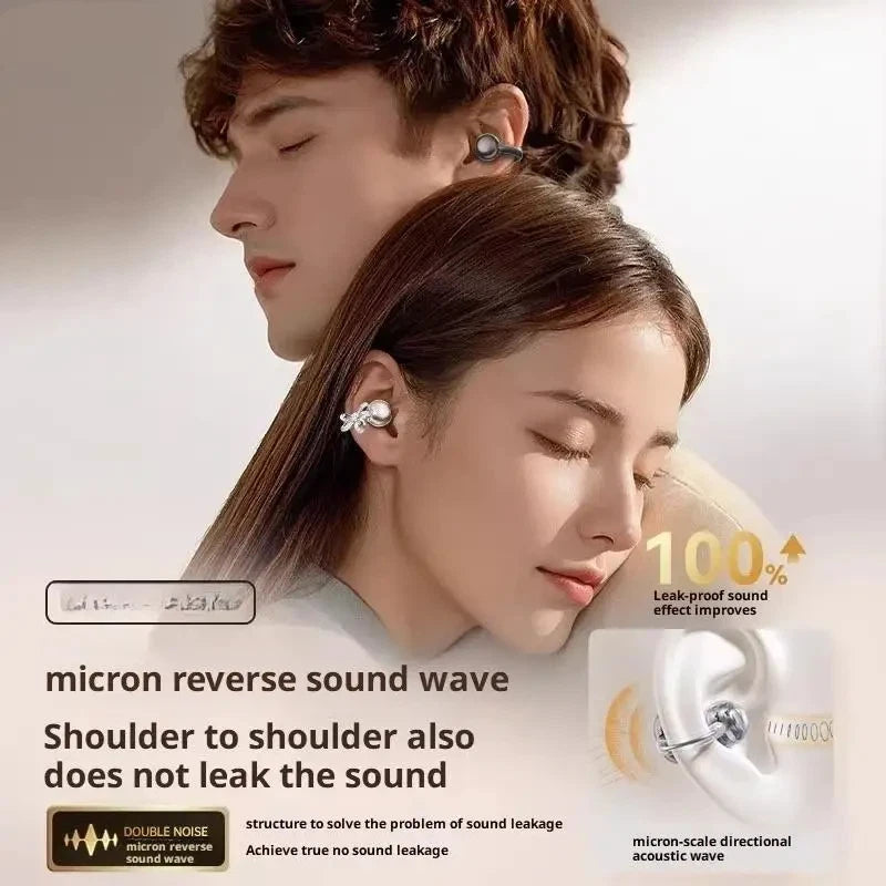 Vivo Open-Ear Bluetooth Clip-On Earbuds with Crystal Bowknot Earrings