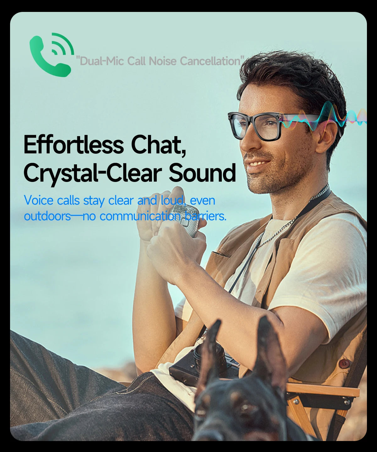 Home Sweet Home AI Smart Glasses with 8MP camera, Bluetooth, multi-language support, and ChatGPT 4.0 functionality.