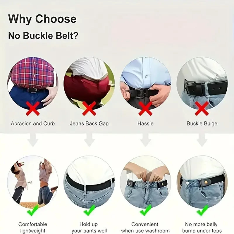 Home Sweet Home traceless elastic belt with invisible stretch waistband for men and women, shown in a close-up image.