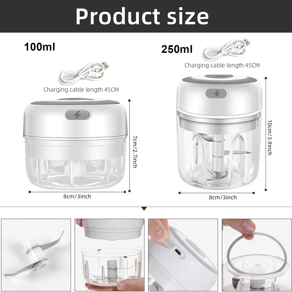 Home Sweet Home multifunctional vegetable chopper with stainless steel blades and colorful plastic container, ready for kitchen prep.