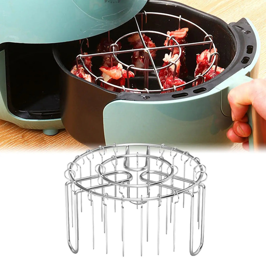 Vertical Kebab Rack with 24 Stainless Steel Skewers | Air Fryer & Oven Grill
