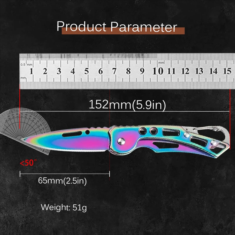 Folding Pocket Knife – Stainless Steel Fruit & Kitchen Knife with Non-Slip Handle