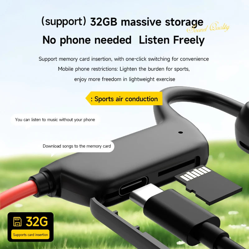 Lenovo Bone Conduction Headphones — Wireless, Waterproof, Bluetooth 5.3