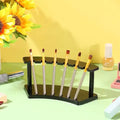 6-Slot Pen & Makeup Brush Holder Transparent Plastic Desk Organiser