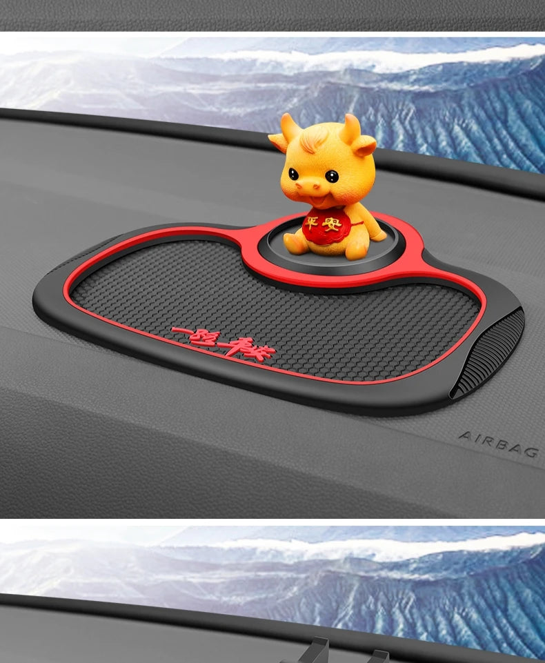 Home Sweet Home car anti-slip silicone dashboard mat holding a phone, designed for non-slip grip and secure item placement.