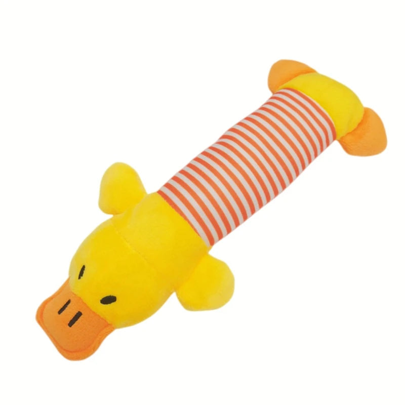 Squeaky Plush Dog Chew Toy – Elephant, Duck & Piglet Designs | Fleece Pet Toy