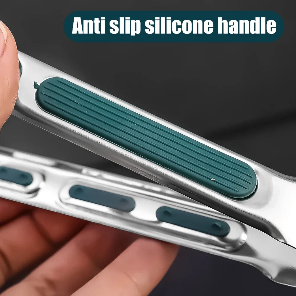 Stainless Steel Food Tongs BBQ Cooking Tongs Non-Slip Kitchen Clip 7"/9"/12"