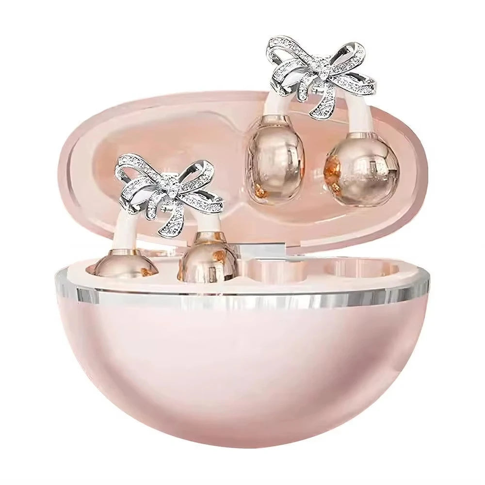 Vivo Open-Ear Bluetooth Clip-On Earbuds with Crystal Bowknot Earrings